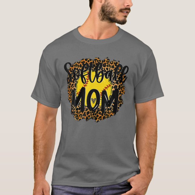Baseball Mamma Leopard Tee Softball Mamma Mor Da (Framsida)
