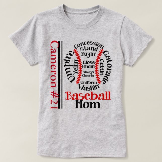 "Baseball Mamma" Monogram WOMEN S T-SHIRT (Design framsida)