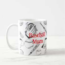 Baseball Mamma Mönster Classic Mugg, 11 oz Kaffemugg