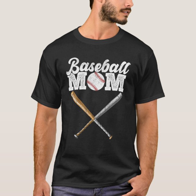 Baseball Mamma Mors dag T Shirt (Framsida)