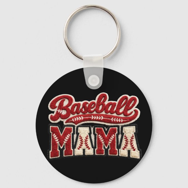 Baseball Mamma Nyckelring (Framsida)