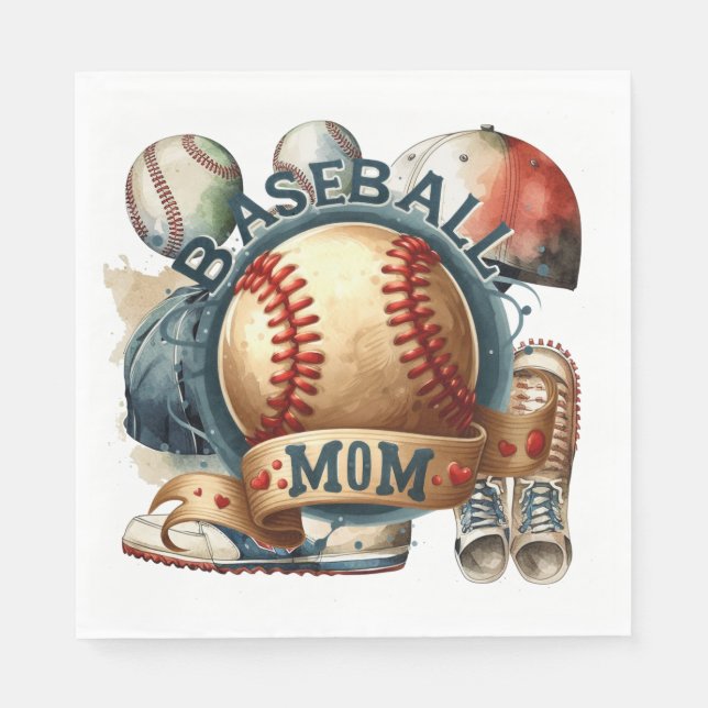 Baseball Mamma Pappersservett (Framsidan)