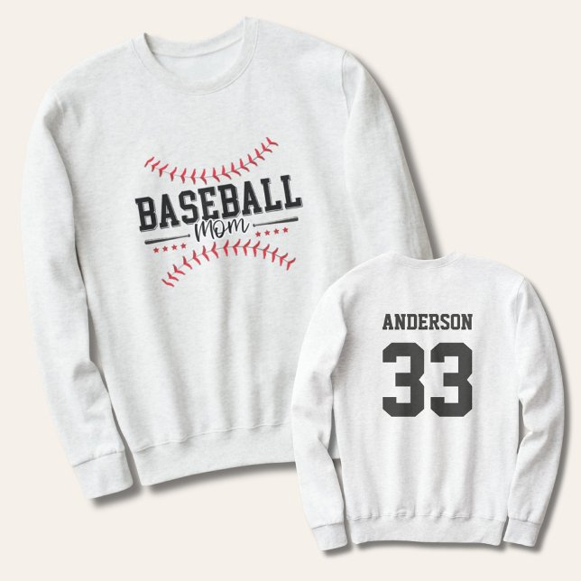 Baseball Mamma Personlig Baseball Stiting T Shirt (Baseball Mom Sweatshirt Gift)