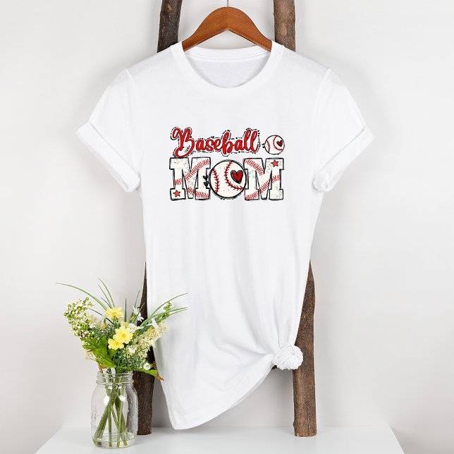 Baseball Mamma Red Heart T Shirt (Skapare uppladdad)