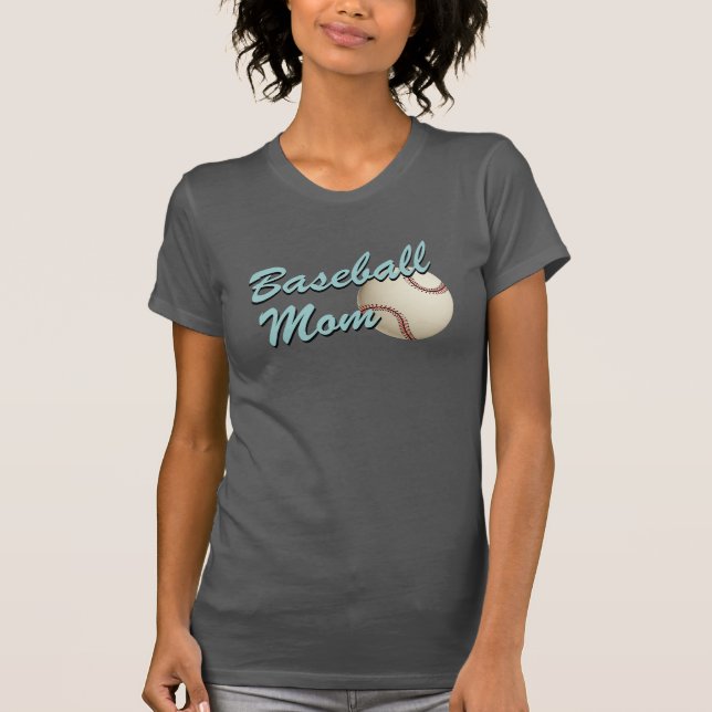 Baseball Mamma Retro Tee Shirt (Framsida)