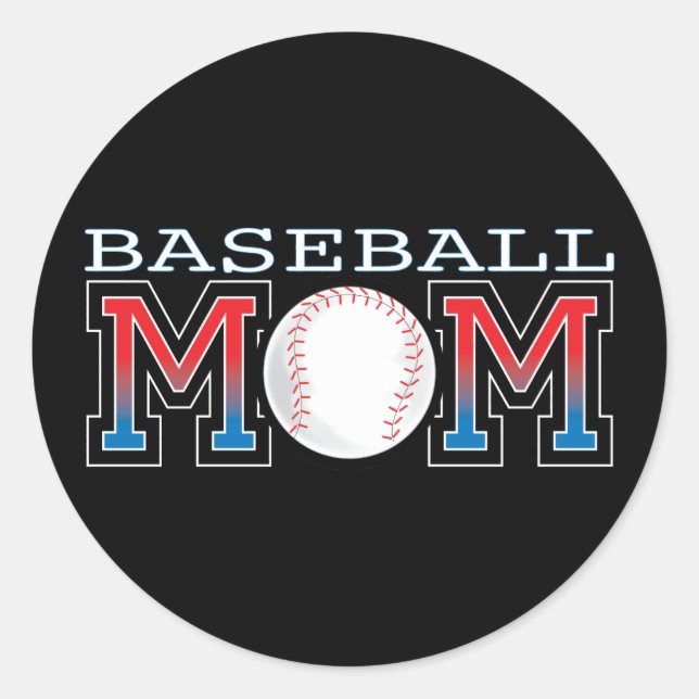 Baseball Mamma Runt Klistermärke (Framsida)