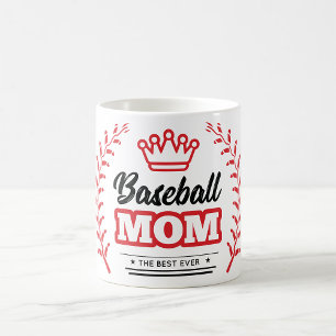 Baseball Mamma Shirt, den bästa någonsin Krona Kaffemugg