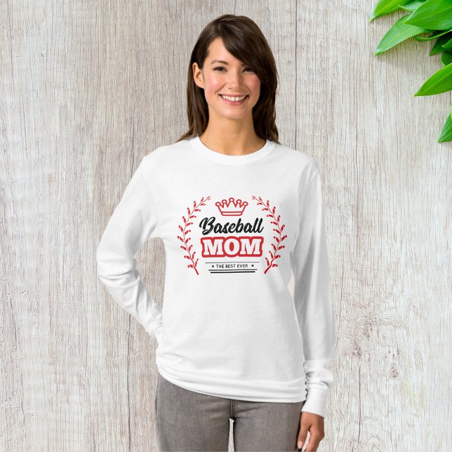 Baseball Mamma Shirt, den bästa någonsin Krona T Shirt (Skapare uppladdad)
