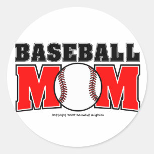 Baseball Mamma Stickers Runt Klistermärke