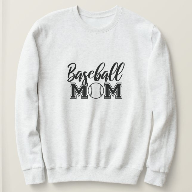 Baseball Mamma Sweatshirt T Shirt (Design framsida)