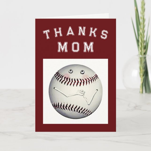 Baseball Mamma - tackkort (Framsida)
