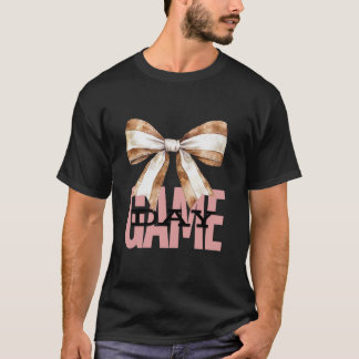 Baseball Mamma Tee Sports Mamma Coquette Bow Gamed