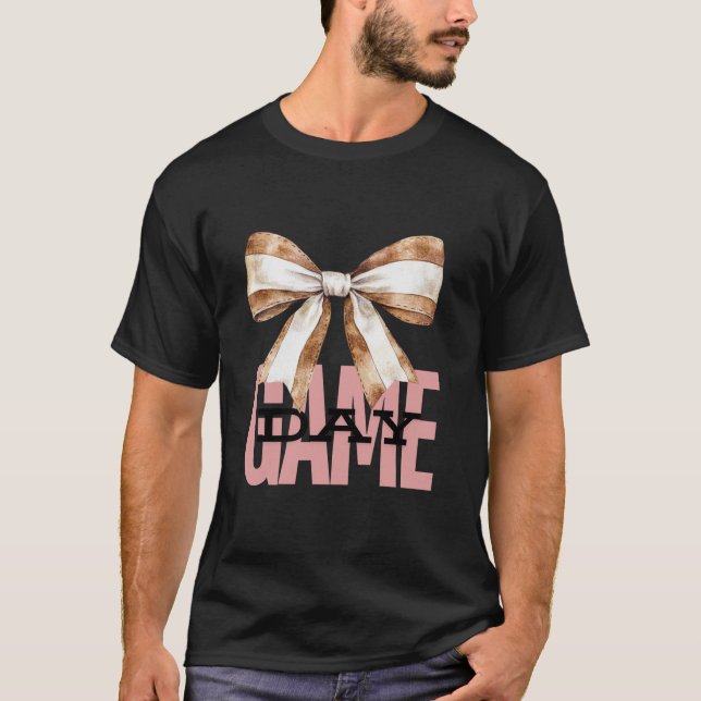 Baseball Mamma Tee Sports Mamma Coquette Bow Gamed (Framsida)