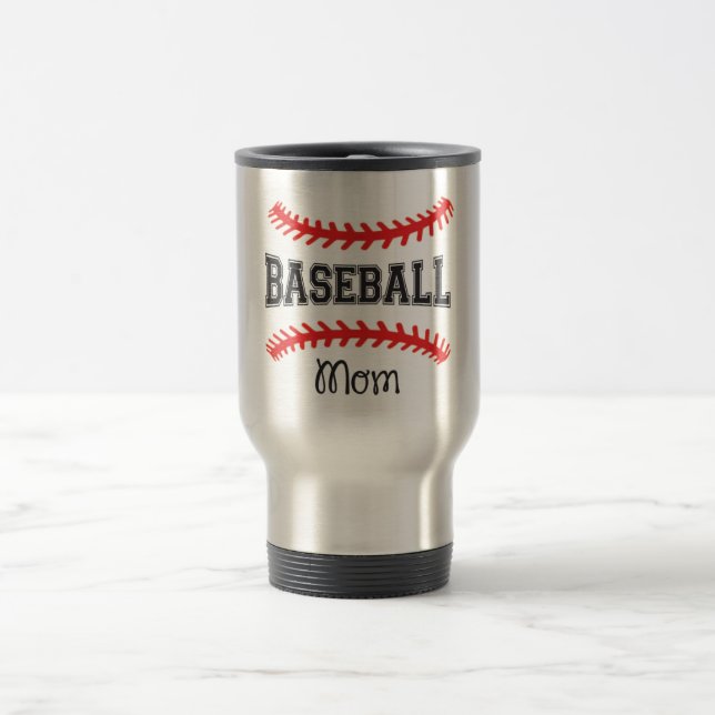 Baseball Mamma Travel/pendlare Mugg (Center)