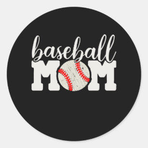 Baseball Mamma - trollkarl på långt håll Runt Klistermärke