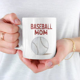 Baseball Mamma Typography Red Sports Kaffemugg