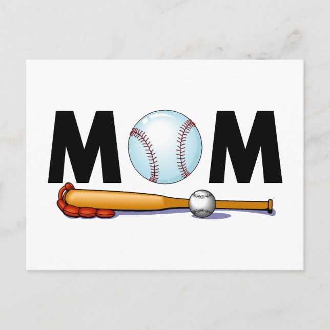 Baseball Mamma Vykort (Framsida)