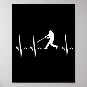 Baseball Manar - Baseball Player Heartslag Poster