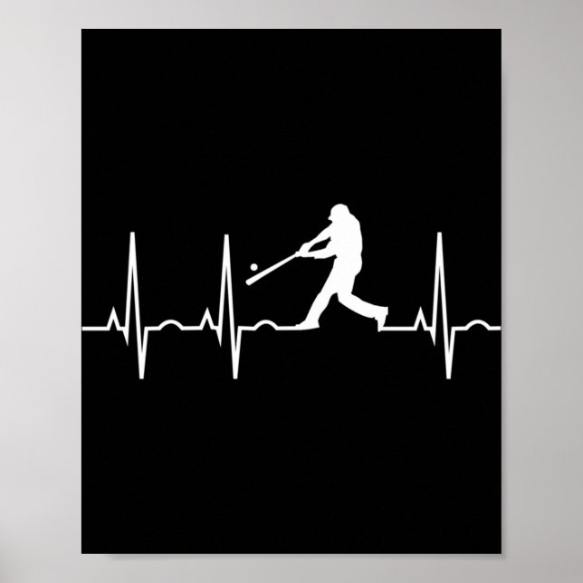 Baseball Manar - Baseball Player Heartslag Poster (Framsidan)