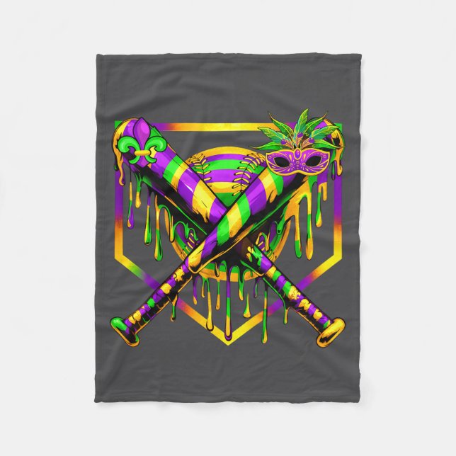 Baseball Mardi Gras Carnival Party Mask Ice Cream  Fleecefilt (Framsidan)