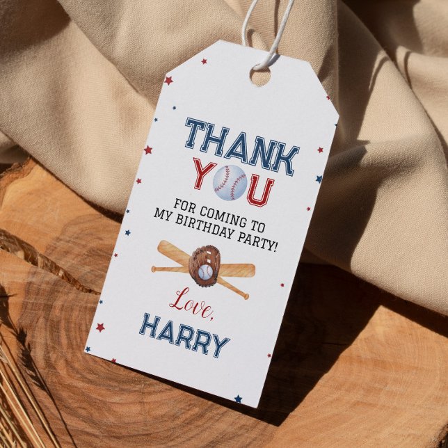 Baseball Märkre Birthday Baby Shower Presentetikett (Skapare uppladdad)