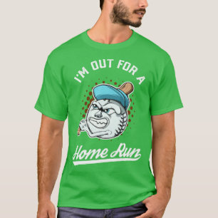 Baseball Mascot ut för ett hem Springa T Shirt