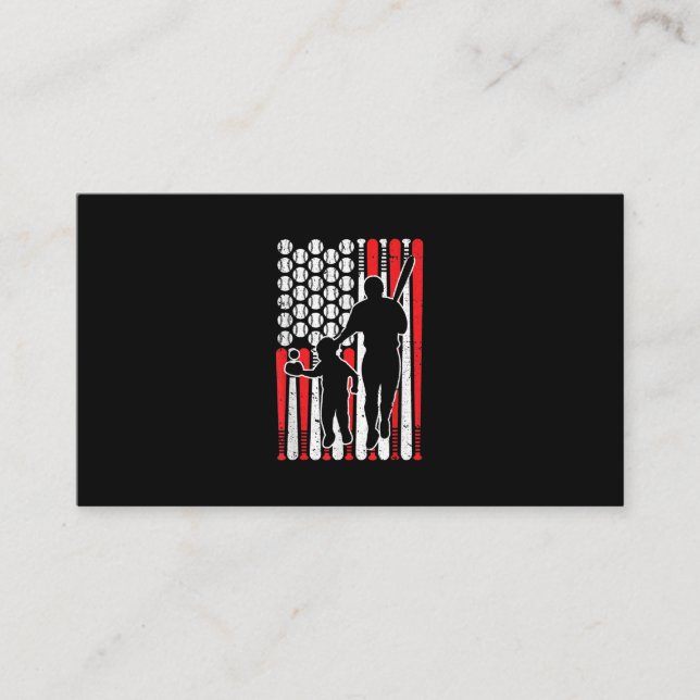 Baseball Matching Pappa & Son Fars Day Baseball Visitkort (Framsida)