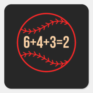 Baseball Math Sports Player Älskare Coach Graphic Fyrkantigt Klistermärke
