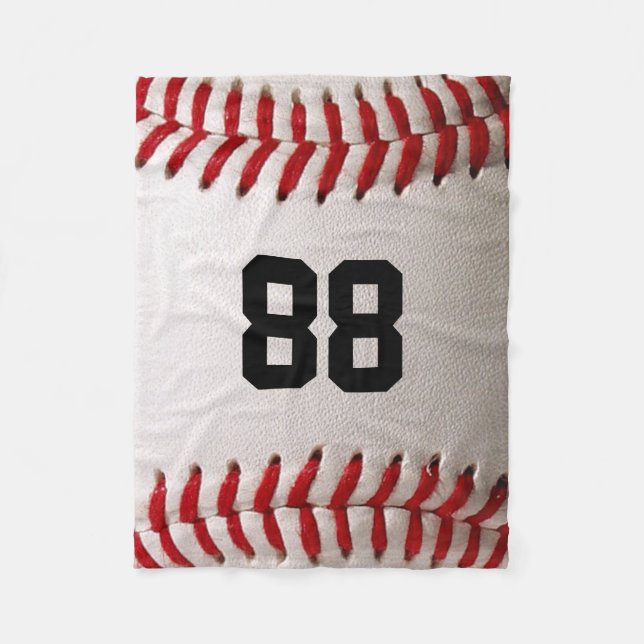 Baseball med Anpassade nummer Fleecefilt (Framsidan)