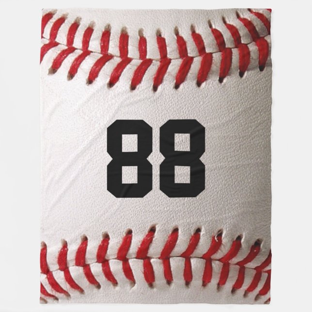 Baseball med Anpassade nummer Fleecefilt (Framsidan)
