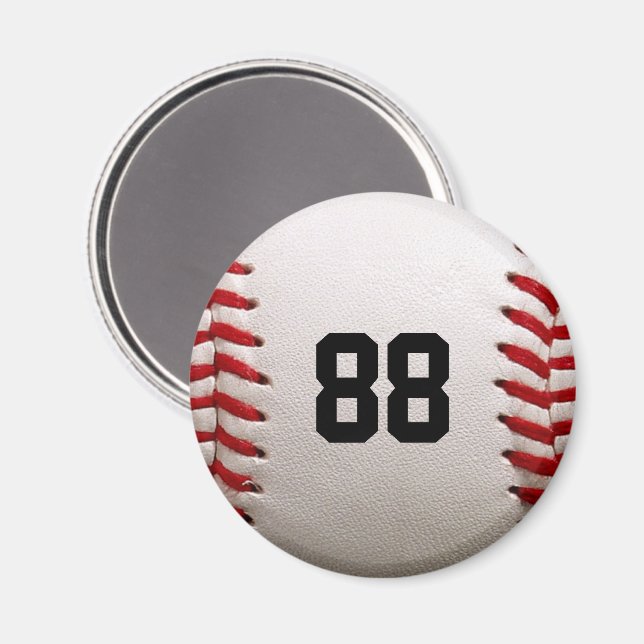 Baseball med Anpassade nummer Magnet (Front/Back)