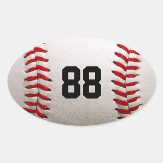 Baseball med Anpassade nummer Ovalt Klistermärke