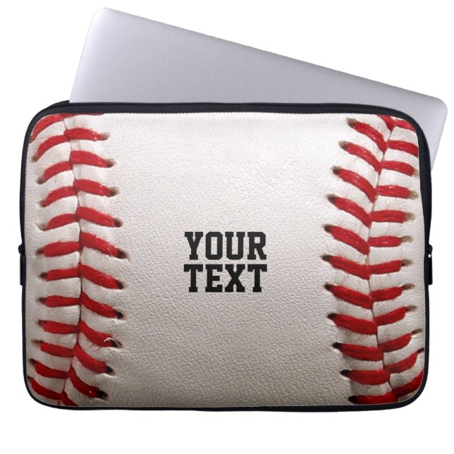 Baseball med Anpassade text Laptop Fodral (Framsidan)