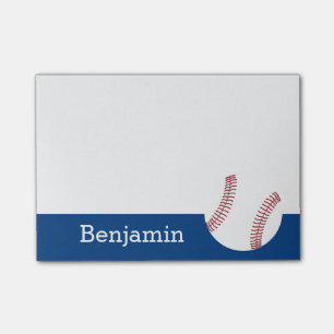 Baseball med anpassningsbarnamn - kunglig blått post-it block