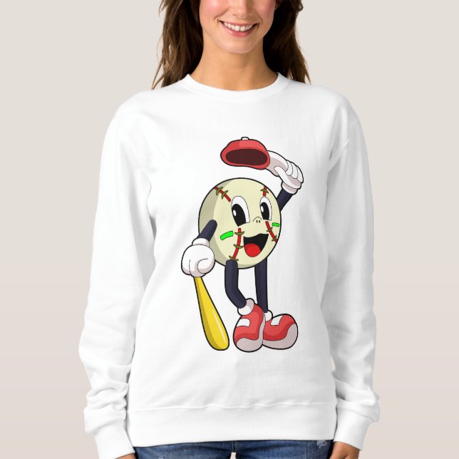 Baseball med Baseball fladdermus T Shirt (Framsida)