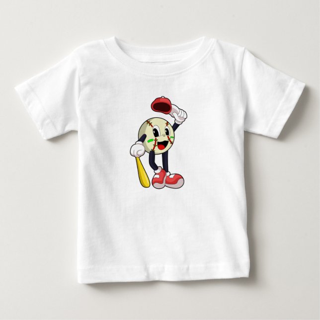 Baseball med Baseball fladdermus T Shirt (Framsida)