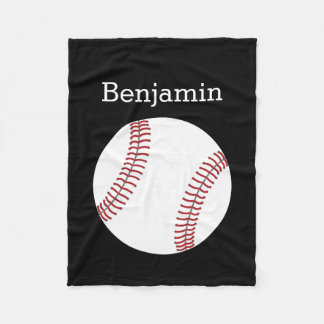 Baseball med eget namn - svart fleecefilt