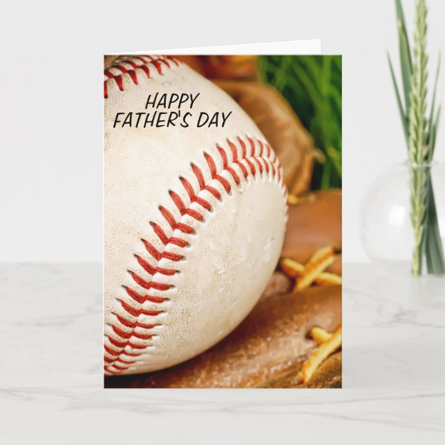 Baseball med kärleken Lycklig Fars dag Kort (Framsida)