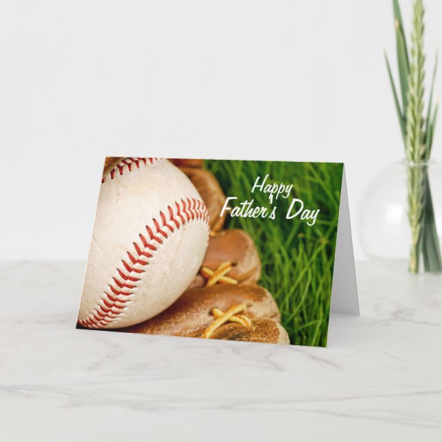 Baseball med kärleken Lycklig Fars dag Kort (Framsida)