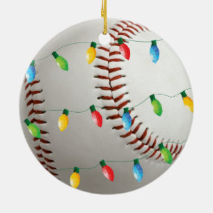 Baseball med ljushelgdagprydnaden julgransprydnad keramik