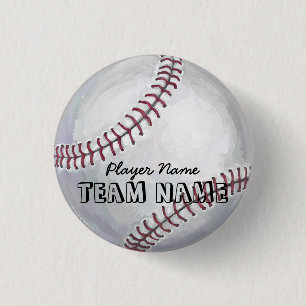 Baseball med Namn och nummer Knapp