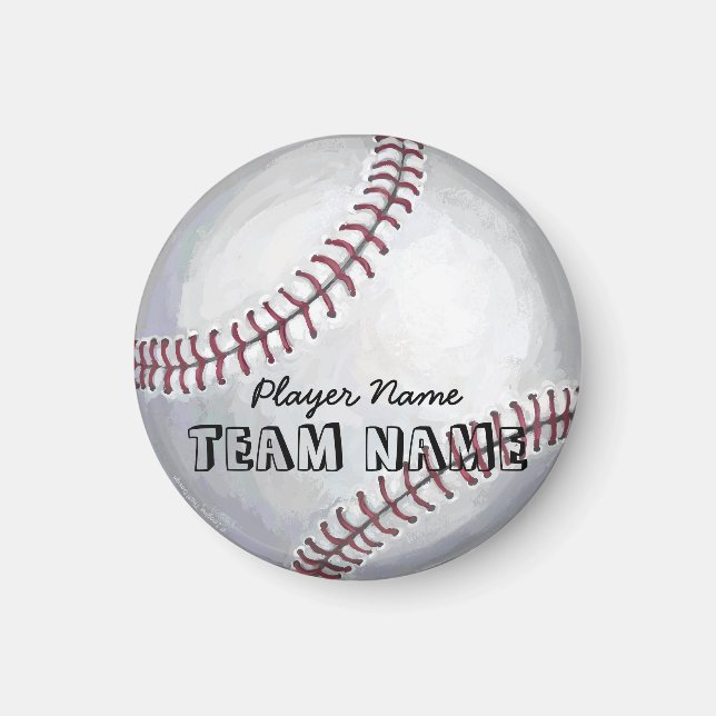 Baseball med Namn och nummer Magnet (Framsidan)