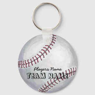 Baseball med Namn och nummer Nyckelring