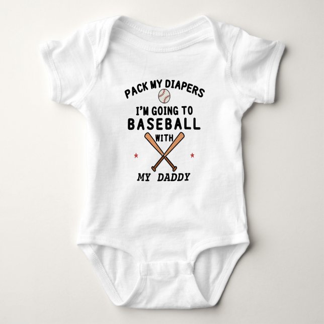 Baseball med pappa | Baseball Pappa | Baseball T Shirt (Framsida)