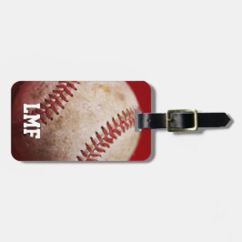 Baseball med Personlig Monogram Bagagebricka