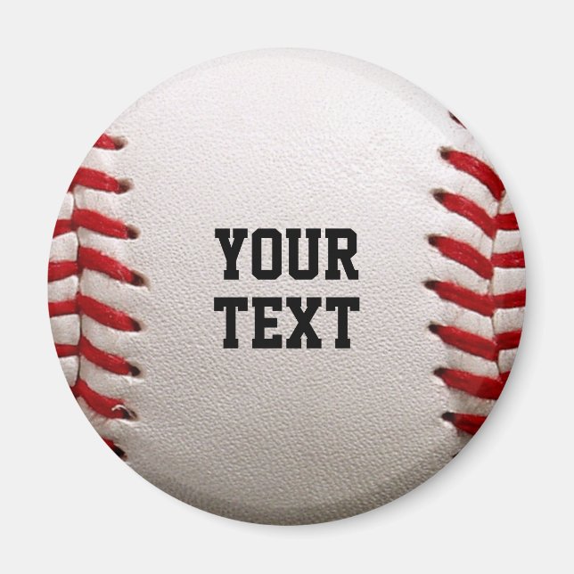 Baseball med Personlig Namn Magnet (Framsidan)