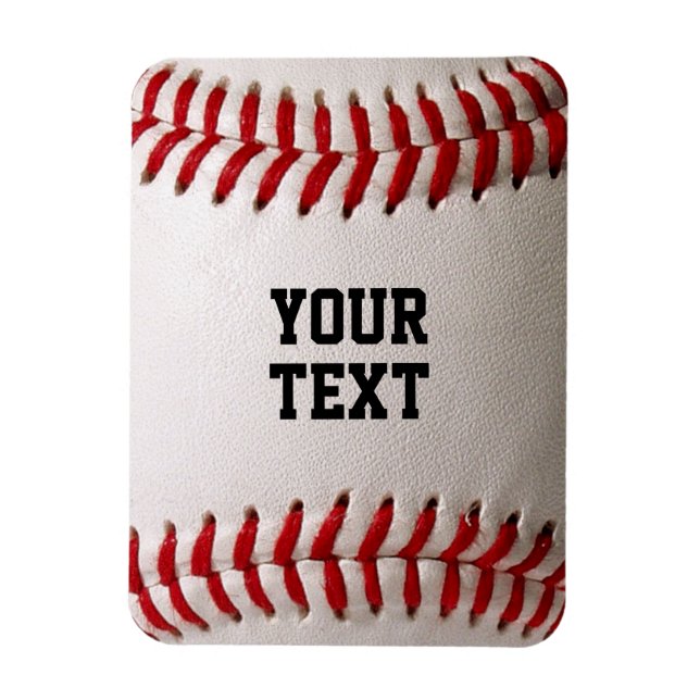 Baseball med Personlig Namn Magnet (Vertikal)