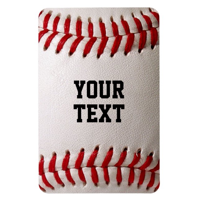 Baseball med Personlig Namn Magnet (Vertikal)