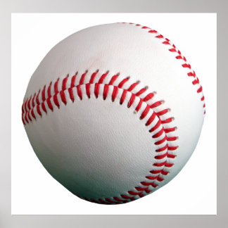Baseball med röd slitning poster