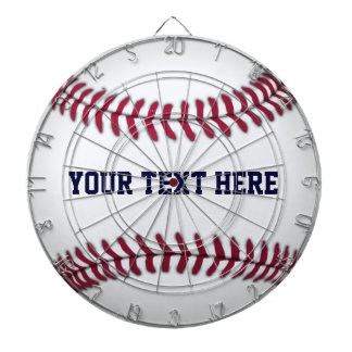 Baseball med rött sy piltavla